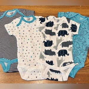 Gerber Baby Bodysuits in Blue, Gray, and White
